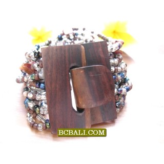 Bead Bracelet Wooden Buckles Clasps Stretching